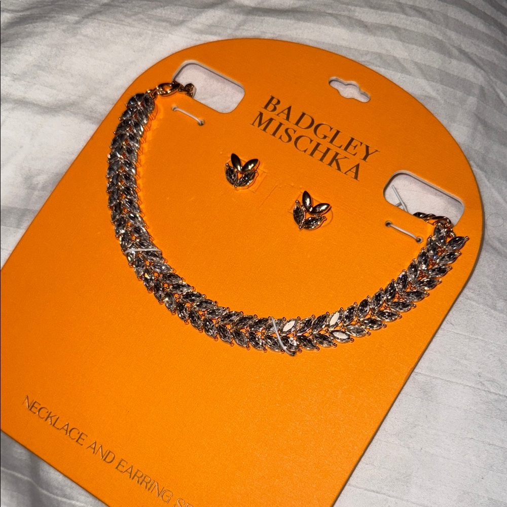 Badgley Mischka Gold and Silver Necklace Set